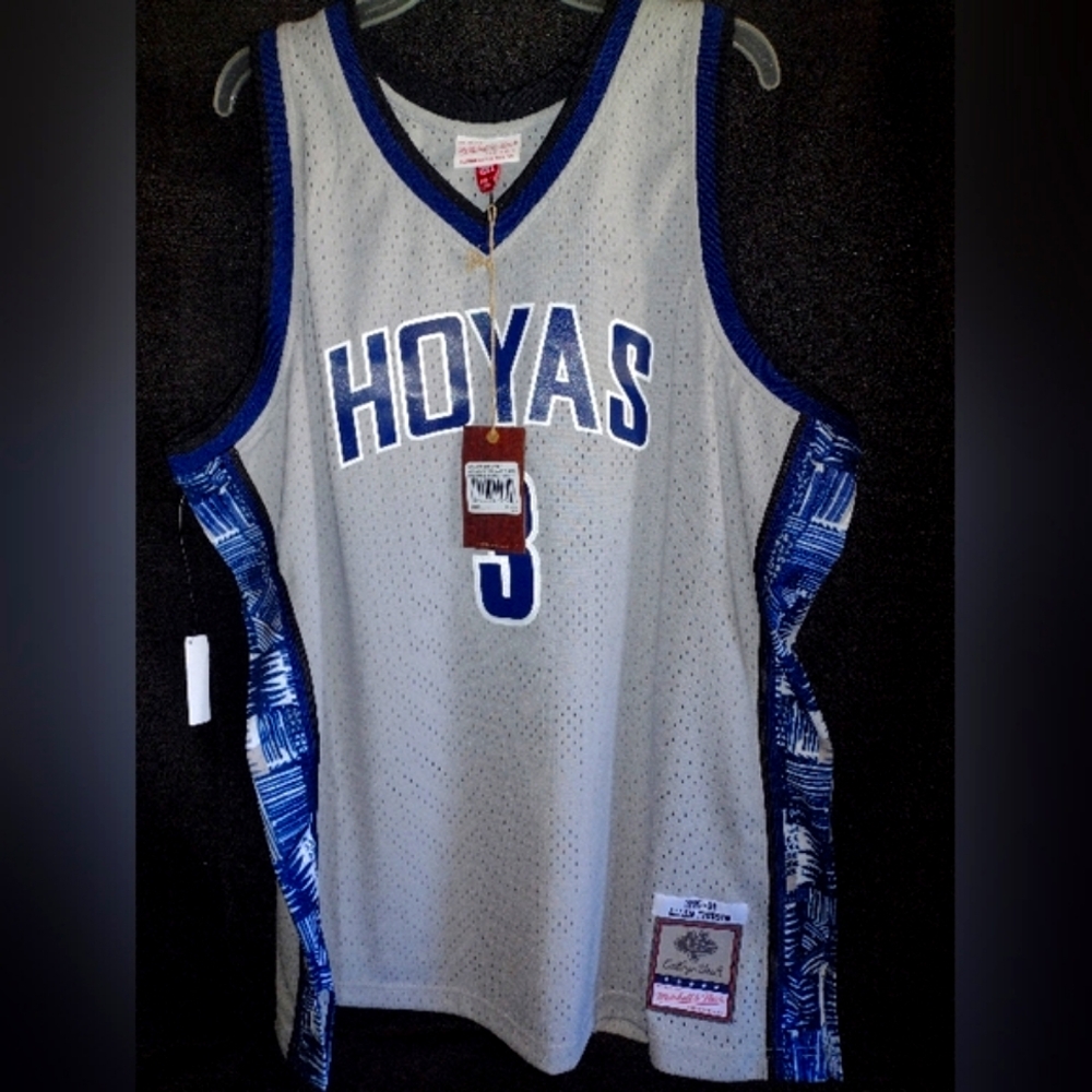 NWT Georgetown Hoyas Allen Iverson Mitchell and Ness 1995-1996 Jersey XXL Grey - Picture 3 of 14